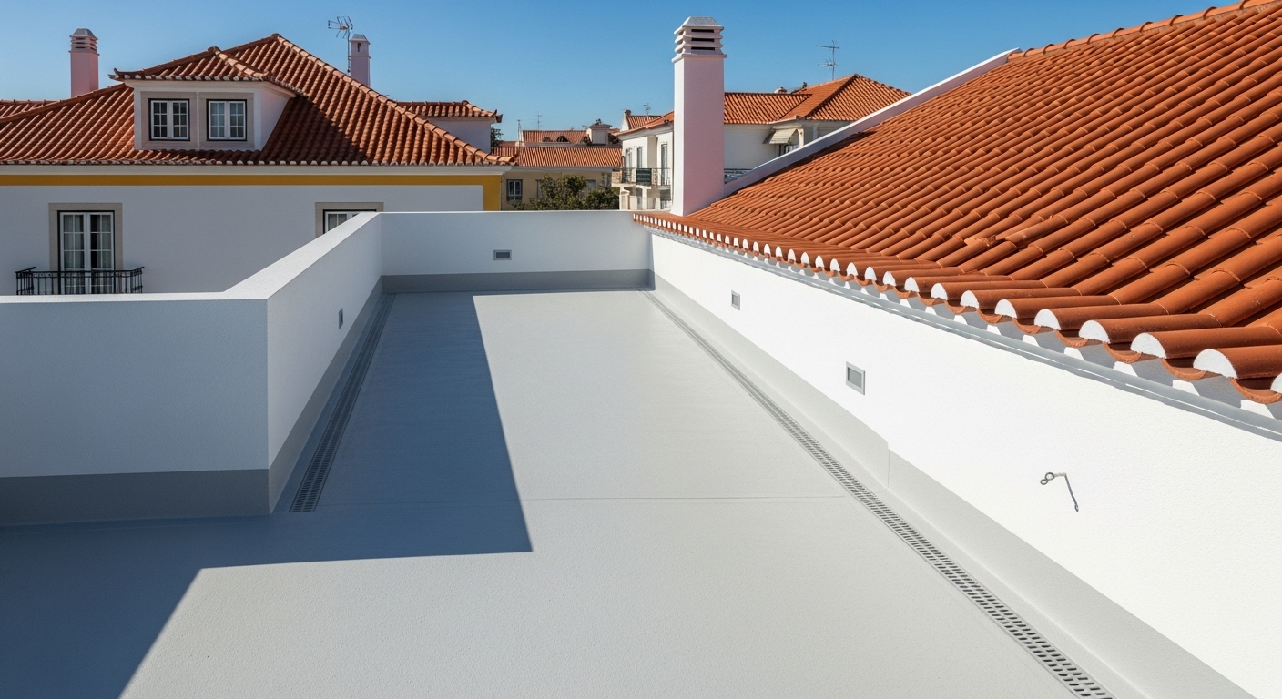 Terraço e varanda perfeitamente impermeabilizados em Portugal Continental - resultado profissional sem infiltrações